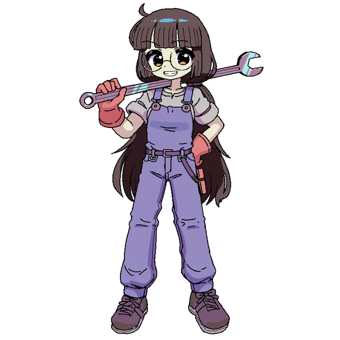 #巨大レンチ振り回しパワー系メカニック女子