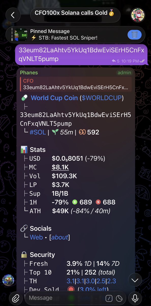 CFO100x's tweet photo. $WORLDCUP exceed $70k mc, that’s a 8.7x up ⬆️ from my alpha call @ $8.1k.

Still room if you play it smart:
✅ Find a safe entry
✅ Take calculated risks
✅ Best of luck 

ca>> 33eum82LaAhtv5YkUq1BdwEviSErH5CnFxqVNLT5pump https://t.co/nVaVxEqzqO