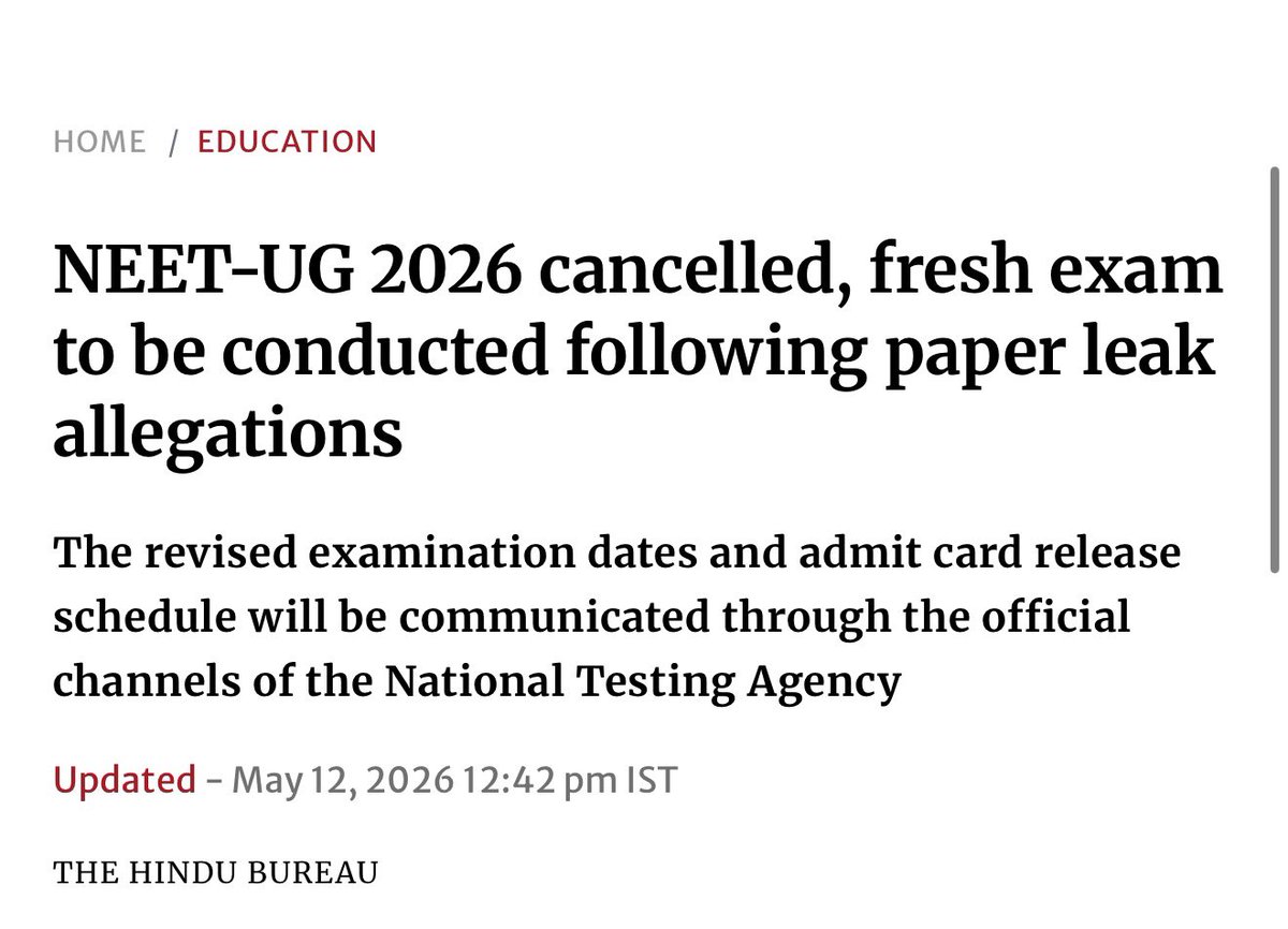 VgowthamS's tweet photo. Lakhs of students go through years of brutal NEET preparation..only for the exam to be cancelled and a re-exam forced because of paper leaks,systemic failures..Delayed exams,delayed counselling,poor management &amp; governance everytime..students keep suffering for a broken system 🤦‍♂️ https://t.co/fuSi16jY3o