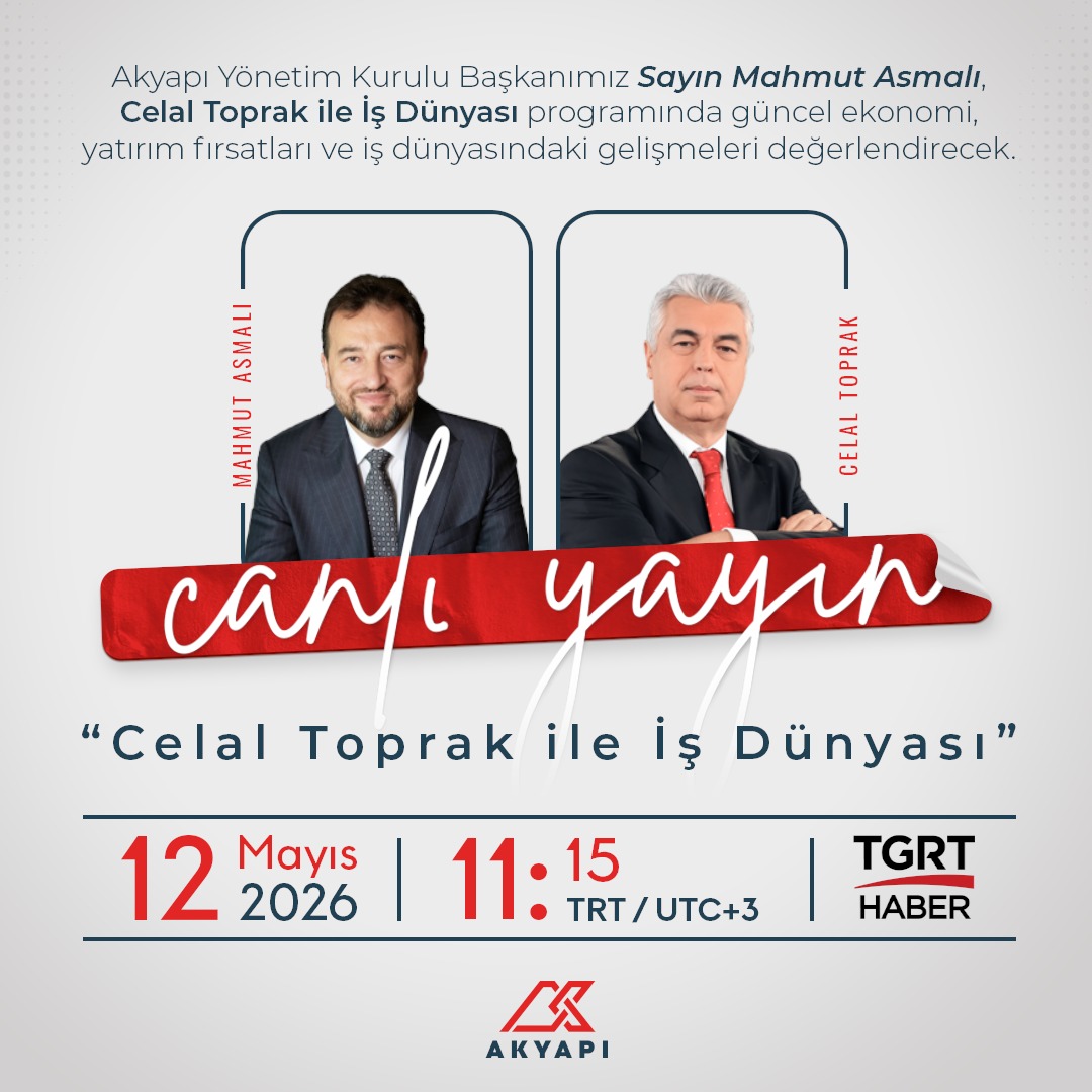 akyapi_'s tweet photo. Akyapı Yönetim Kurulu Başkanımız Sayın Mahmut Asmalı , Celal Toprak ile İş Dünyası programında güncel ekonomi, yatırım fırsatları ve iş dünyasındaki gelişmeleri değerlendirecek.

#Akyapı #CanlıYayın https://t.co/rkregaC95U