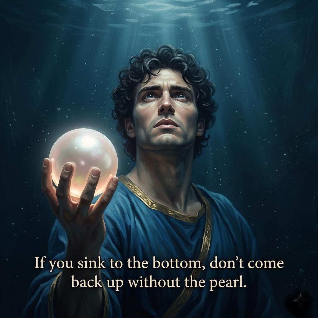 AZHaider's tweet photo. If you sink to the bottom, don't come back up without the pearl #live #love #life #lessons https://t.co/uj9BdK5DGd