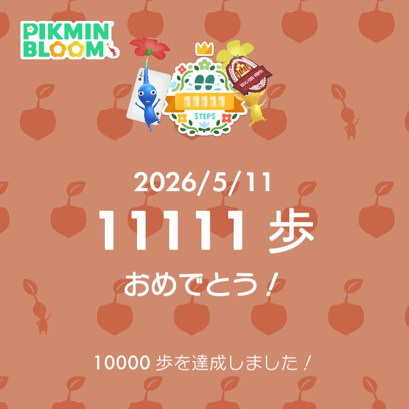 ksk33purify's tweet photo. 昨日お出掛けしてそこそこ歩いたんだけど、歩数が綺麗に数字が揃っててびっくり👀‼️
しかも11日だからどんだけ揃えたいの？？ってくらい揃ってる https://t.co/5NJDTNMjNp
