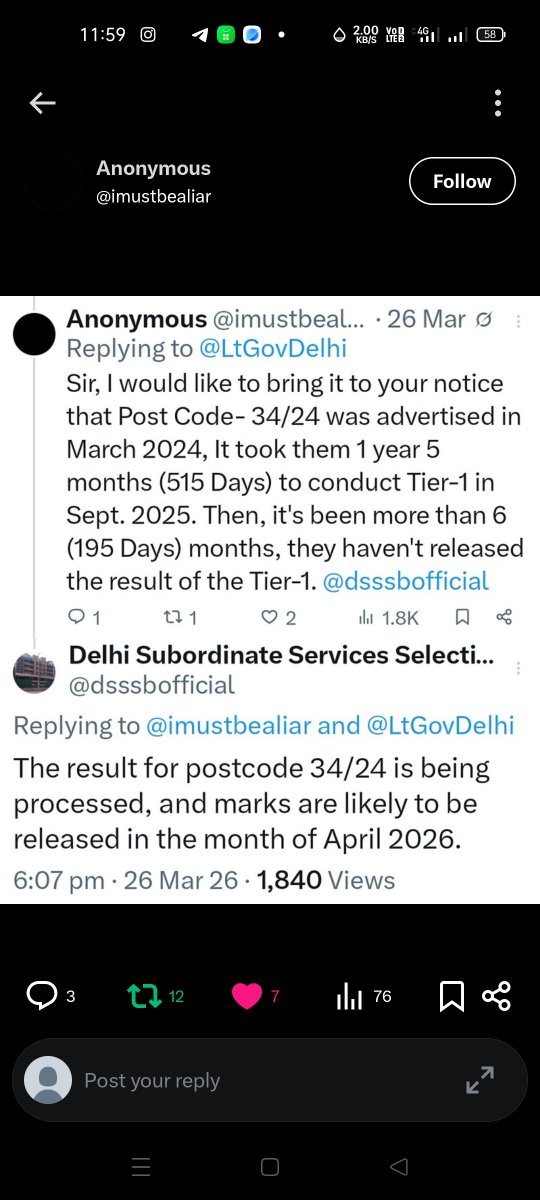 BarodaPiyush's tweet photo. @LtGovDelhi @narendramodi Pls declare the result post code 34/24 
It has been 8 months 
@dsssbofficial 
@LtGovDelhi 
@CMODelhi @gupta_rekha 
@LokNiwasDelhi https://t.co/WWq3K6AqTJ