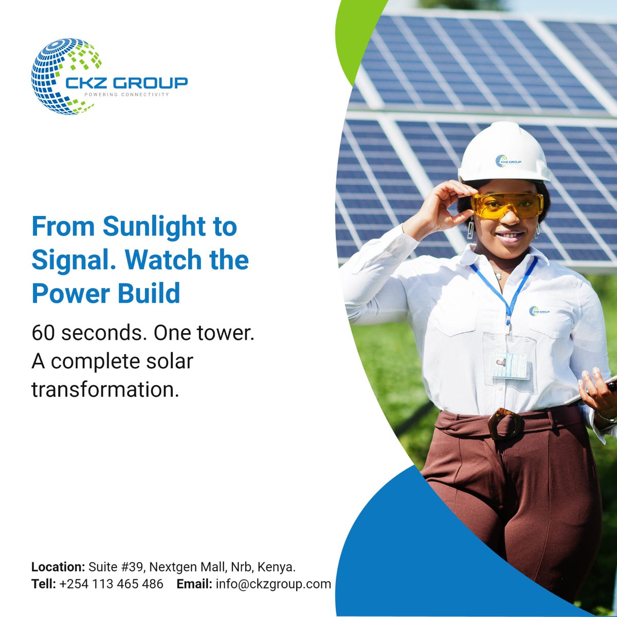 CKZGroup's tweet photo. From sunlight to signal — this is what the future of connectivity looks like.

In just 60 seconds, watch a telecom tower transform from diesel-dependent to solar-powered through smart engineering, clean energy integration, and seamless execution.

#CKZGroup #SolarEnergy https://t.co/THksf4b2Lf