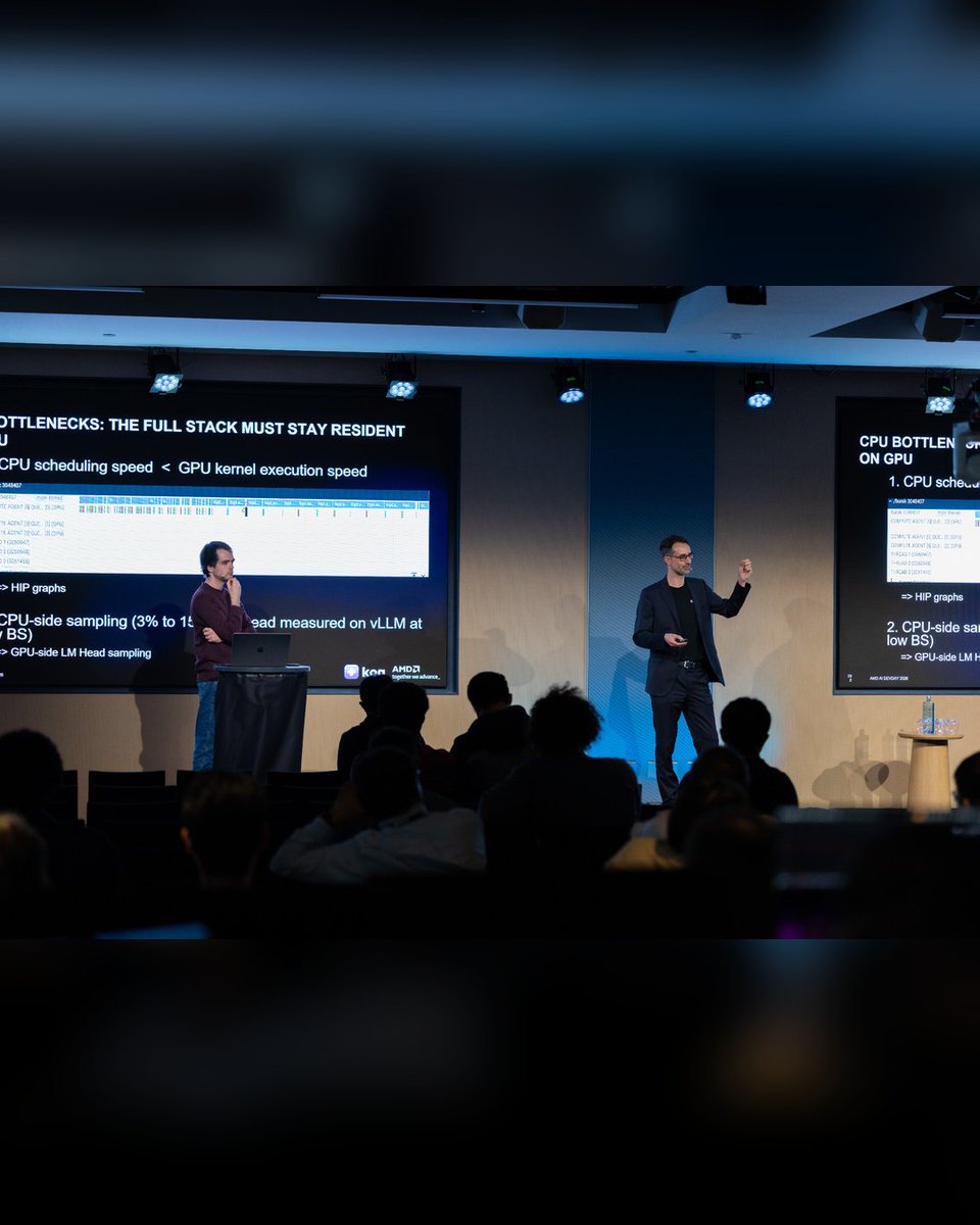 Kog__AI's tweet photo. A great week in San Francisco for the Kog team at AMD AI DevDay 2026.
Presenting some of our latest work was a real pleasure, and the conversations around research, infrastructure, and product were especially valuable.
One signal came through very clearly.
Inference is moving much closer to the center of the conversation.
That gave us even more conviction that we are building in the right direction.
More to come soon.