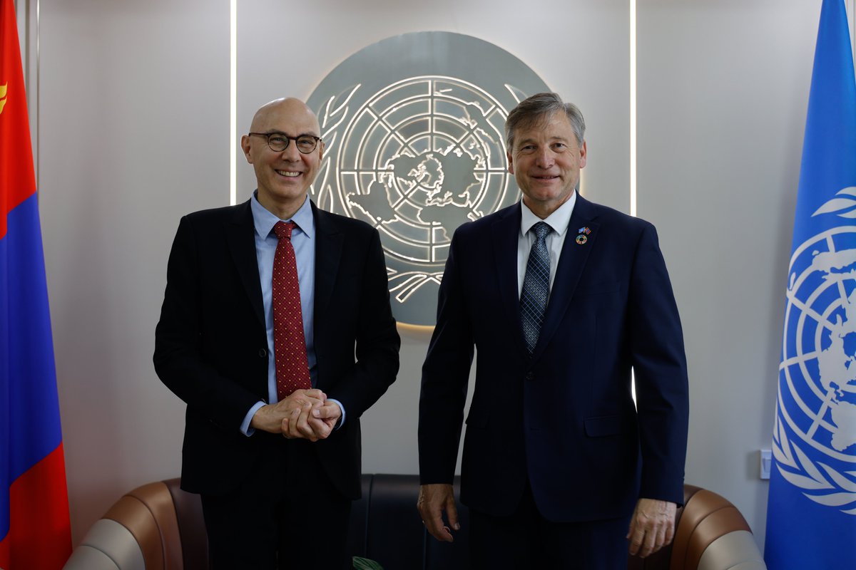 JaapVanHierden's tweet photo. Appreciate @volker_turk High Commissioner @UNHumanRights’ landmark visit to Mongolia, first in nearly 26 years, as he departed today. Mongolia's leadership reaffirmed our shared commitment to democratic values, strong institutions &amp; human rights for all. https://t.co/NGCSk2khof