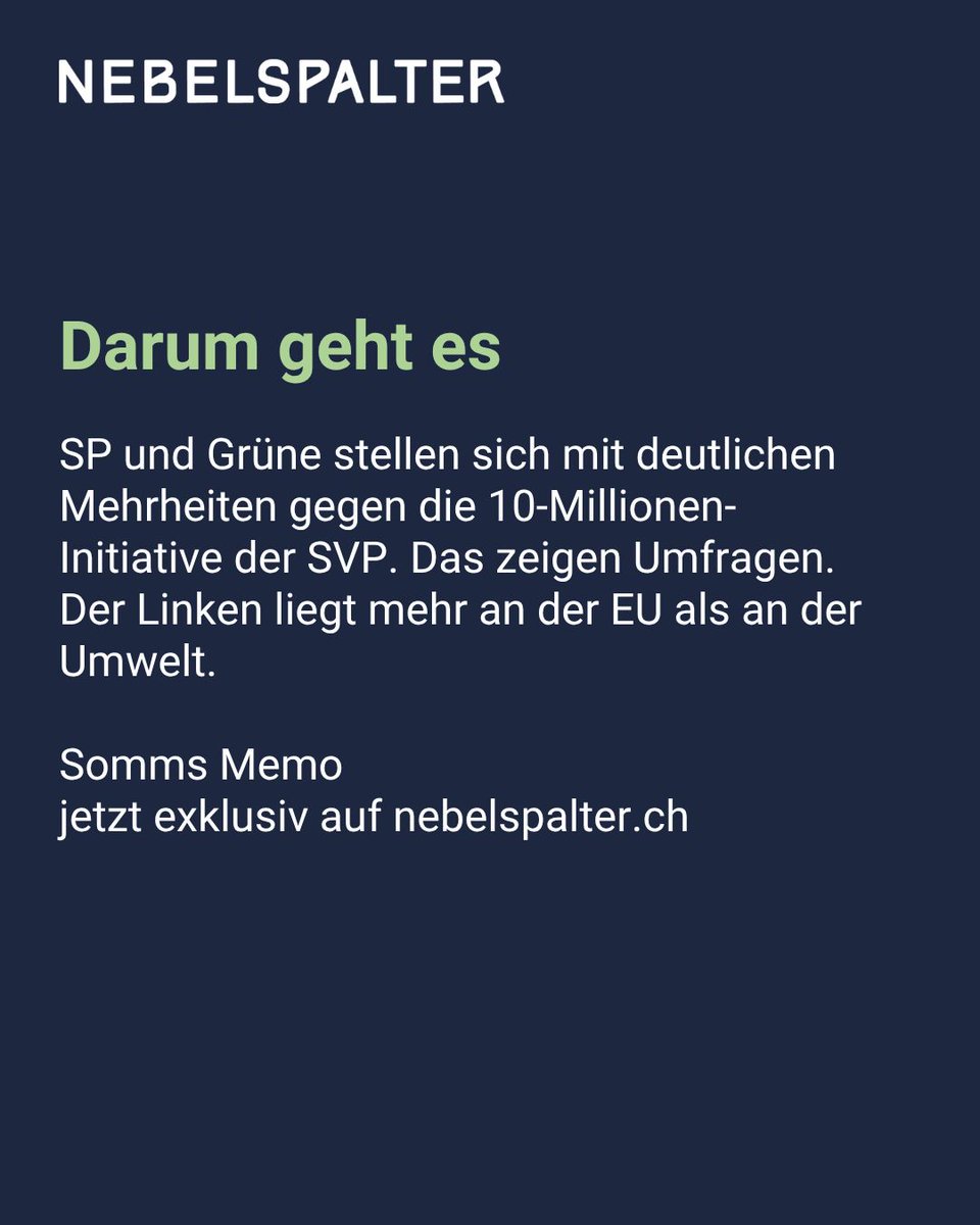 nebelspalter's tweet photo. Einwanderung belastet die Ökologie. Warum die Linke nichts davon wissen will.
Zum ganzen Artikel: https://t.co/51GE1xQU8x
#SommsMemo #MarkusSomm #Nebelspalter #Klartext #SchweizerPolitik #MeinungMitProfil https://t.co/d45QENIsNz