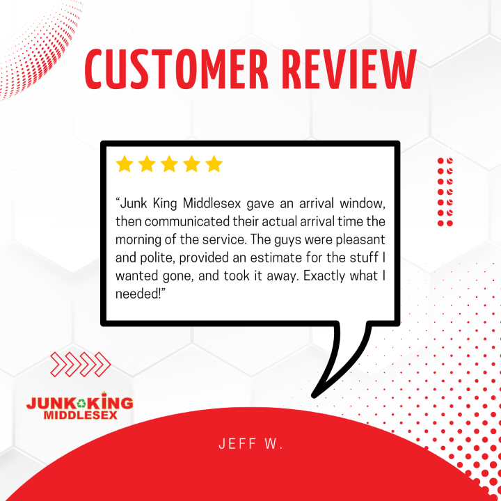 MiddlesexJunk's tweet photo. Jeff W. loved our on-time service 🚛 &amp; clear communication 📞
Fast, professional, and hassle-free 💪

Call &amp; get your FREE estimate today.

#FiveStarService #MiddlesexCounty #SmallBusiness https://t.co/R4qg0D5v6t