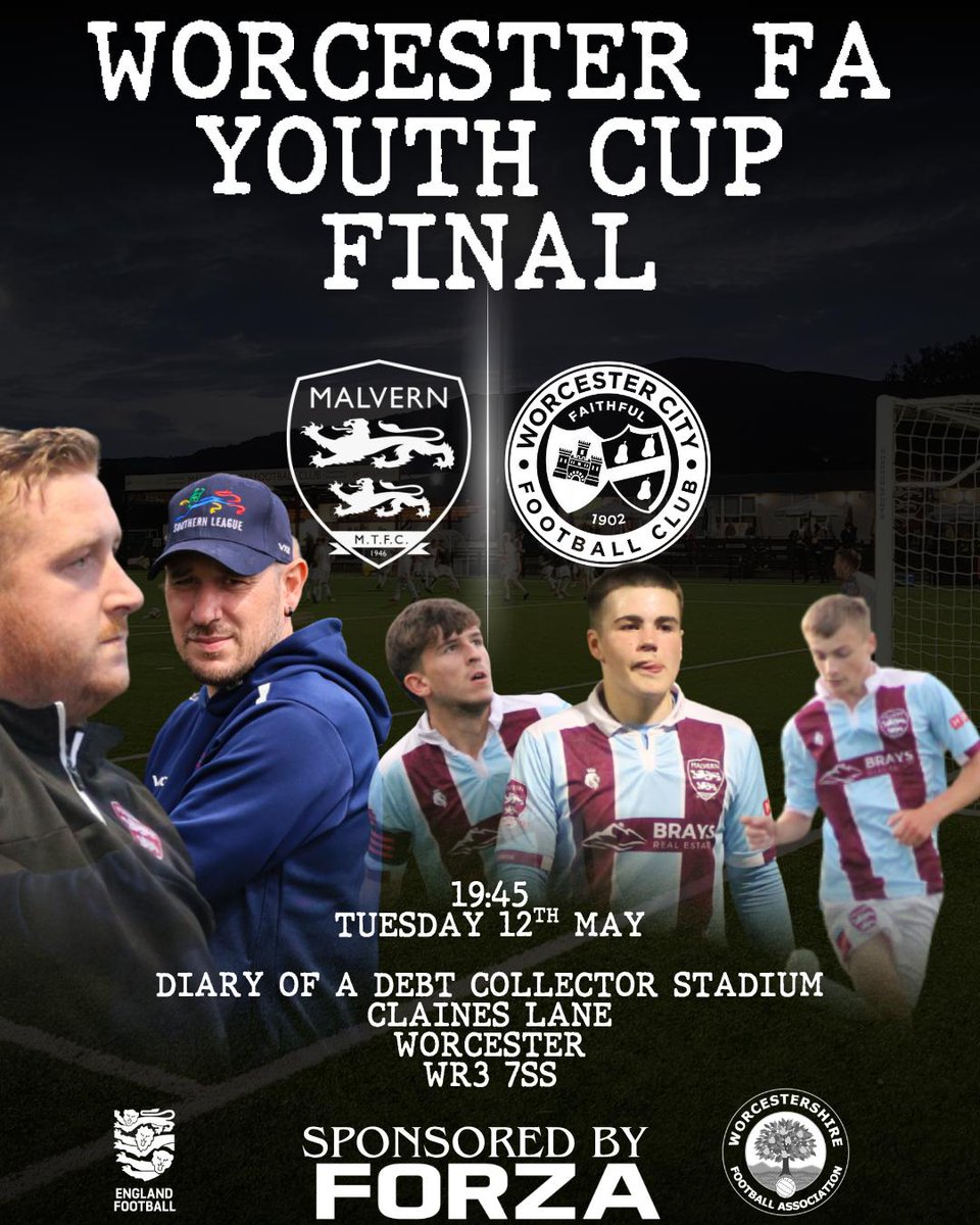 MalvernTown1946's tweet photo. Last game of the season⚽️
Big game 
Massive support needed. 
UTT https://t.co/0m6PXH5pHS
