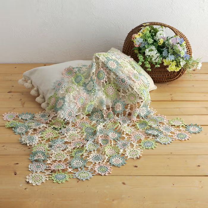 🧶 夏色ニットコレクション 🧶 ピコットモチーフブランケット （編み物