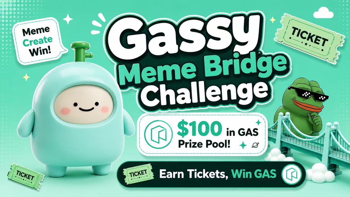 NeoX_Intern's tweet photo. Gassy Meme Bridge Challenge is LIVE! 🧢✨

Create Gassy memes, try the GAS bridge, earn Tickets, and win $GAS.

Prize Pool: $100 in $GAS
• 1 Grand Prize: $25
• 15 Lucky Prizes: $5 each

More Tickets = higher chance to win. 💚

Submit here: https://t.co/atSzyAtZbp https://t.co/n4UCimZqIr