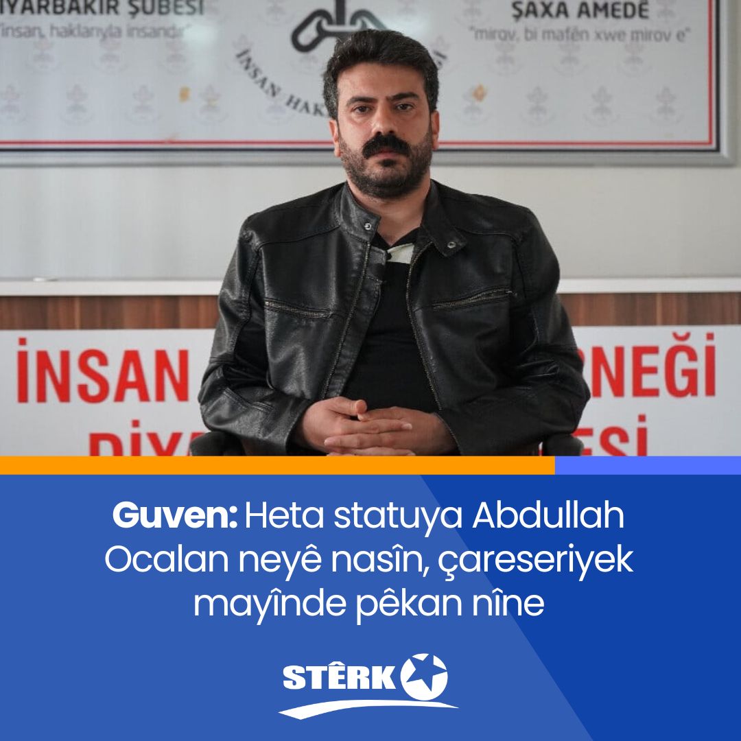 sterktv2026's tweet photo. 🚩Parêzer û Rêveberê Şaxa ÎHD’ê ya Amedê Yakûp Guven diyar kir ku ji bo çareseriyek mayînde divê statuya Rêber Apo bê naskirin, şert û mercên wî yên danûstandinan û mafên destûrî yên gelê Kurd bên misogerkirin.
#SerdemaAştiuCivakaDemokratik #YakupGuven #IHD https://t.co/4wz6XdDJ8z