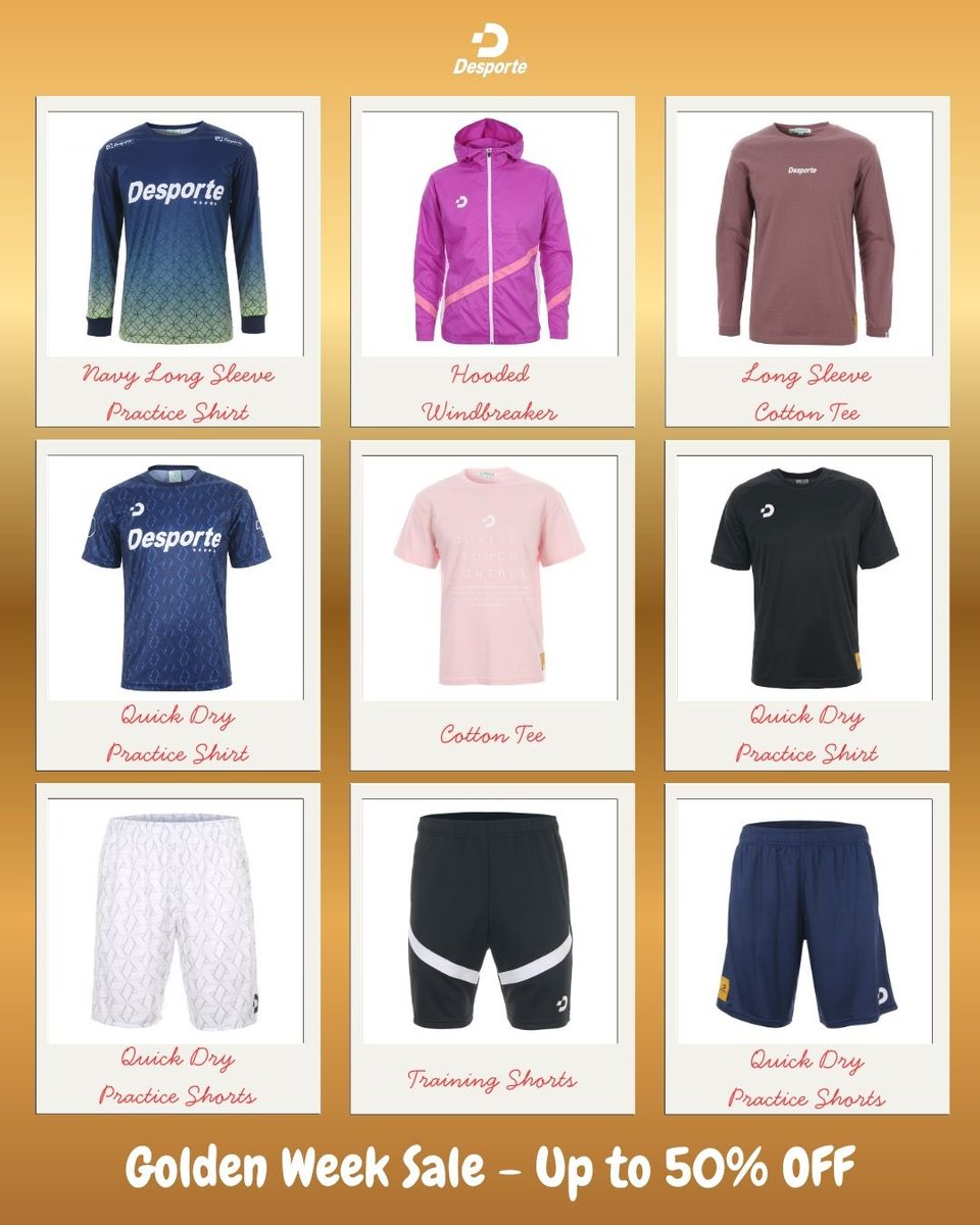 DesporteJapan's tweet photo. Desporte Golden Week Sale is still on! 🈹
Up to 5️⃣0️⃣ % OFF!
Check out all sale ites at Desporte Online Store! 📲
https://t.co/FjBRdv4z04
#DesporteJapan
#Desporte #DesporteFutsal
#sportswear #GoldenWeekSale https://t.co/FJUeozh0s0