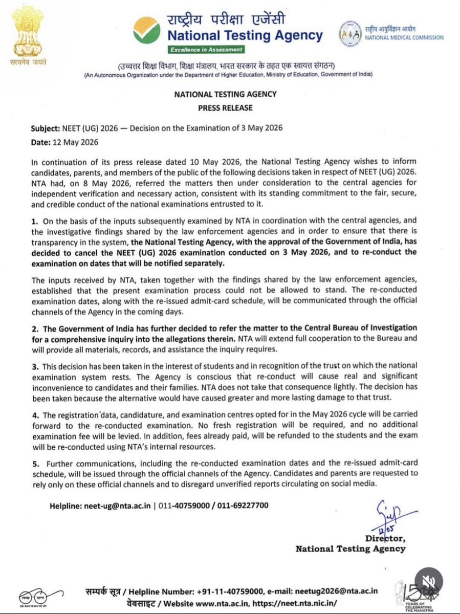 buzz_bihar's tweet photo. #neet2026 Cancelled.... https://t.co/Q5p9SkgFUG