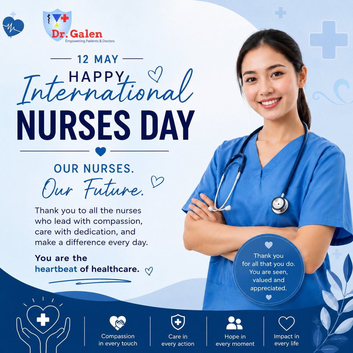 drgalen_org's tweet photo. Happy International Nurses Day | Feliz Dia Internacional da Enfermagem
You make a difference in countless lives.
Vocês fazem a diferença na vida de muitas pessoas.
✨
#InternationalNursesDay #DiaInternacionalDaEnfermagem #Nursing #Enfermagem #ThankYouNurses https://t.co/JADw8ZoRQC