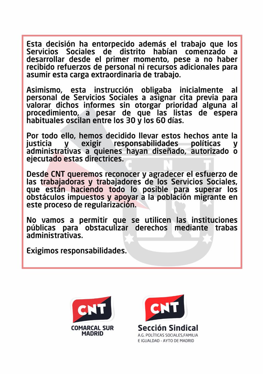 CNT Comarcal Sur Madrid tweet media