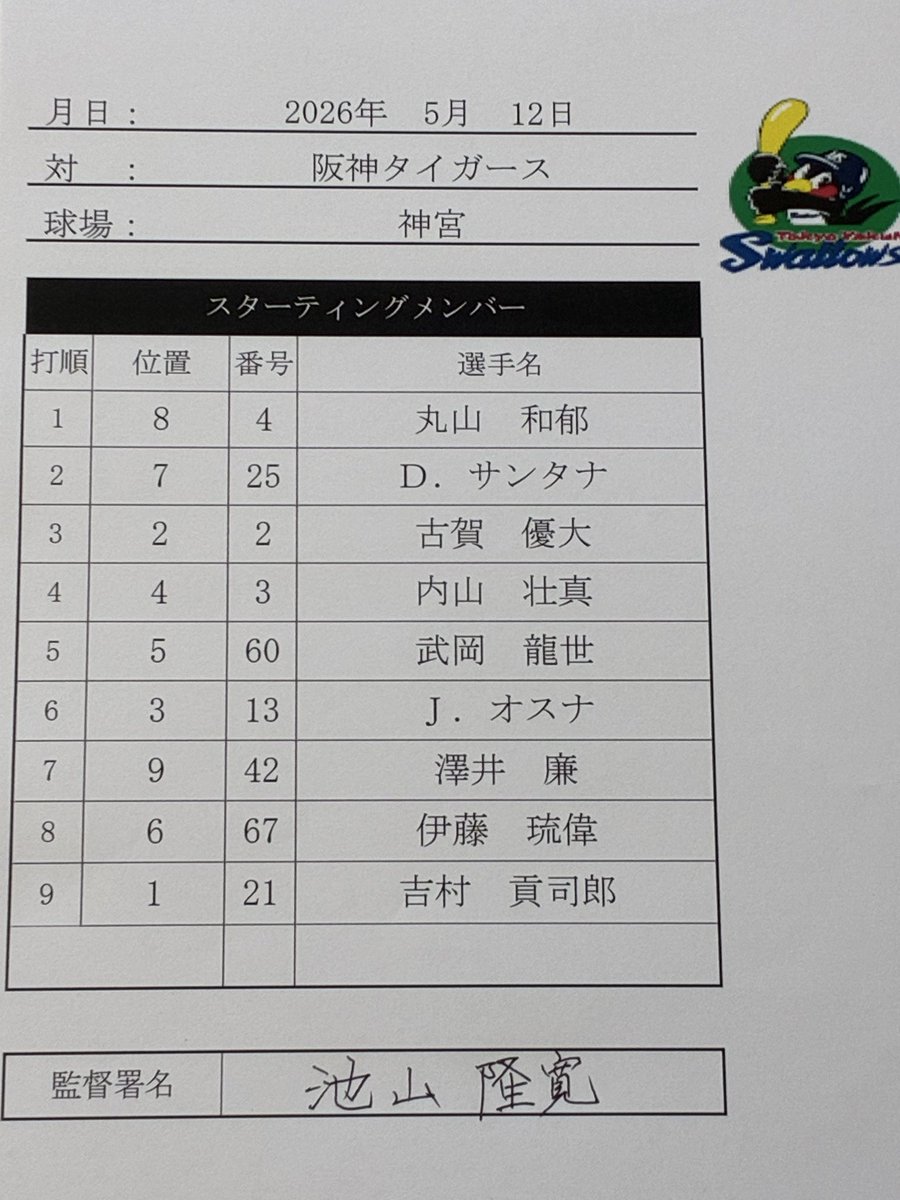 東京ヤクルトスワローズ公式 tweet media