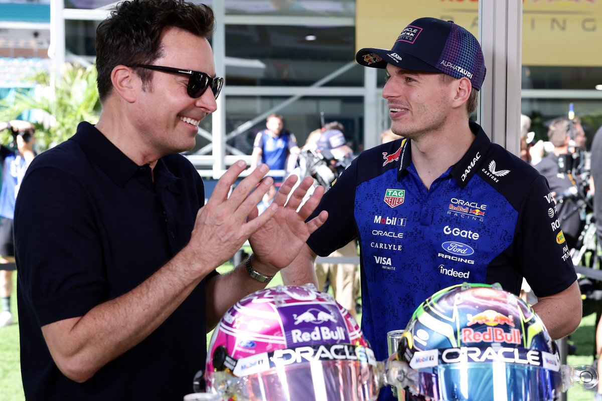 🚨| Max Verstappen's Witty Exchange with Jimmy Fallon Delights F1 Fans: &mdash; Max  Verstappen's interaction with Jimmy Fallon during the Miami Grand Prix  weekend became a viral sensation, as fans praised the