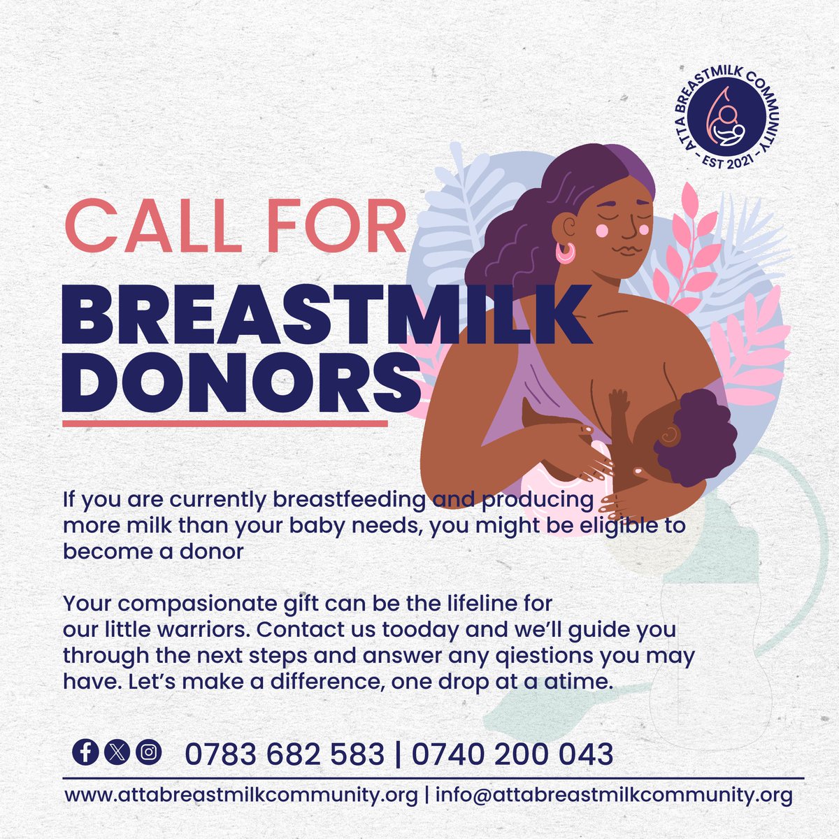 ATTABreastmilk's tweet photo. ATTA Breastmilk Community exists to bridge that gap between mothers who have more milk than their babies can finish and babies who don’t have enough to survive.
#DonorMums #EveryDropCounts #ATTACommunity #BreastmilkDonation https://t.co/HAkJs9ShIM