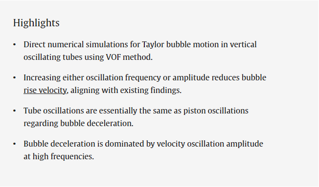 TheorAppMechLet's tweet photo. Revisiting Taylor bubble motion in an oscillating vertical tube
Read the article in Theoretical and Applied Mechanics Letters: https://t.co/Qi9FqLdwDn https://t.co/Qm1CIzJ1Jw