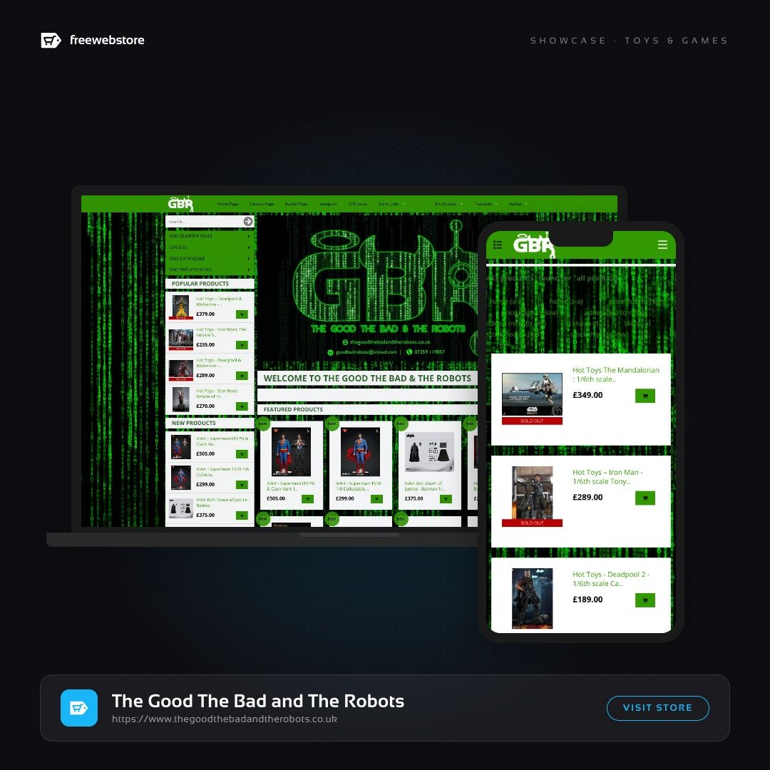 freewebstore's tweet photo. A store name like The Good The Bad and The Robots deserves your attention. Browse their toys and games at https://t.co/v1p0QzpaD1 #ToysAndGames #freewebstore https://t.co/sscRWyQxnW