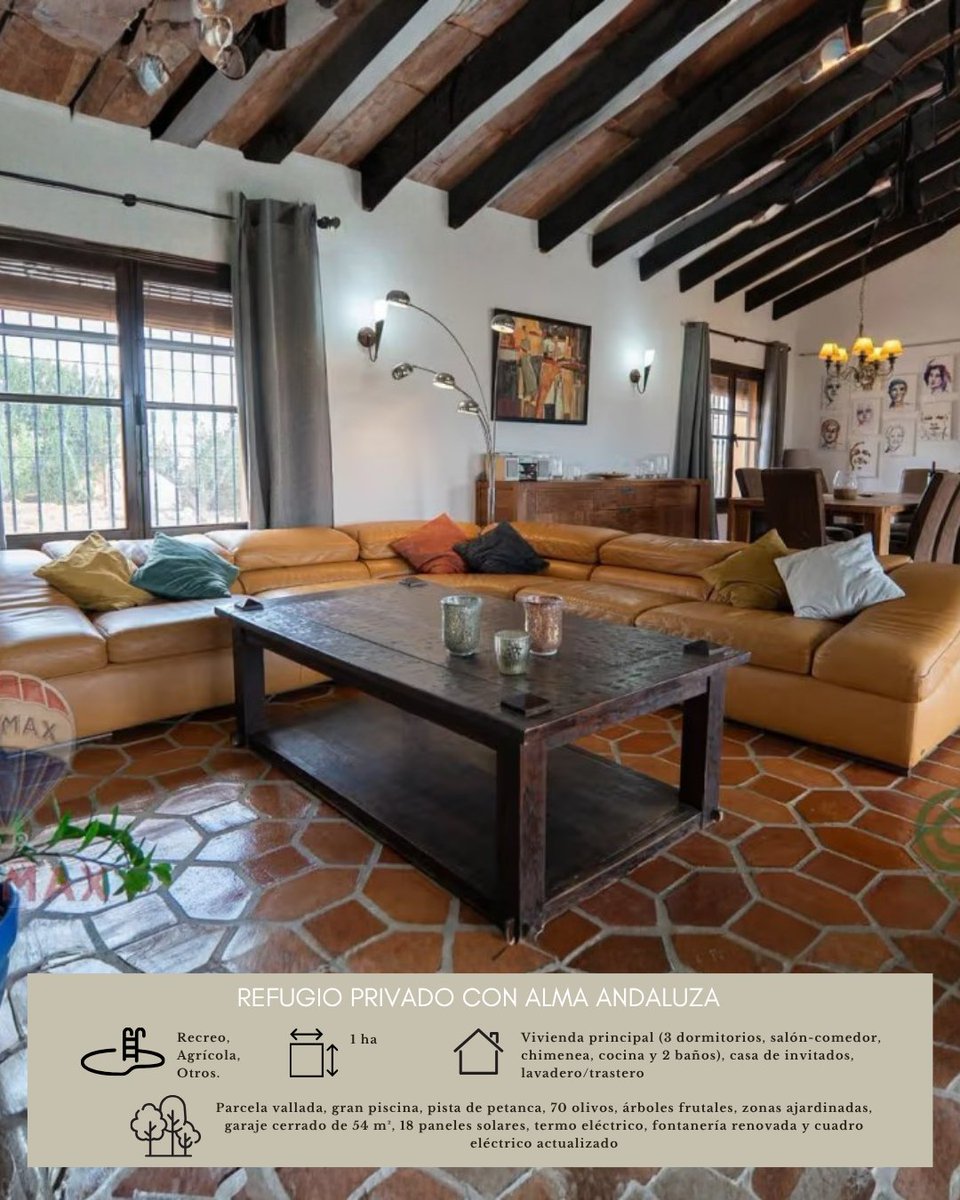 Cocampo_com's tweet photo. 🌿 Finca de recreo en venta 
📍 Alhaurín de la Torre, Málaga
🏡 Villa con casa de invitados
🛏 3 dormitorios, 2 baños
🌳 1 ha vallada con olivos
🏊 Piscina y pista de petanca
⚡ 18 paneles solares
💶 999.950 €
https://t.co/2CRM2elN8u
#fincaenventa https://t.co/jIAf7zM8aZ
