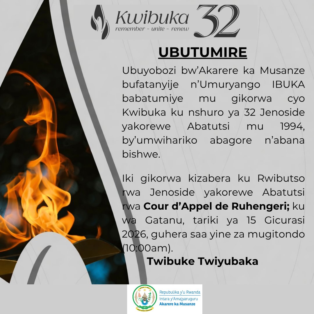 MusanzeDistrict's tweet photo. 𝐔butumire  #Kwibuka32 https://t.co/lSObsUoKpH