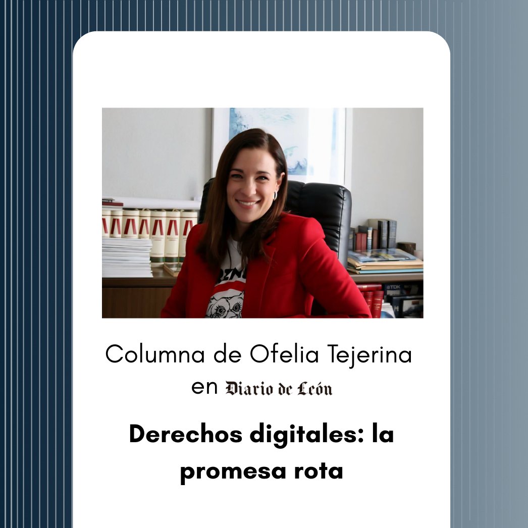internautas's tweet photo. 'Derechos Digitales: la promesa rota', columna de @OfeTG en @diariodeleon donde explica cómo las instituciones retroceden en su tarea de protección:
https://t.co/EzcHc2Pzgj https://t.co/HZ3E56CEEm