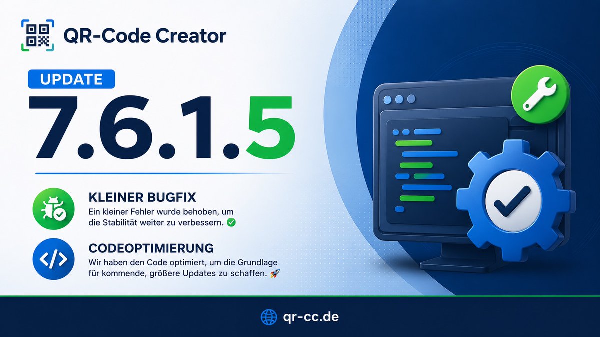 wattblicker's tweet photo. 🚀 Neues Update für den QR-Code Creator verfügbar

✔ Ein Fehler wurde behoben  
✔ Der Code wurde optimiert  
✔ Vorbereitung auf das kommende große Update

Weitere Infos:
👉 https://t.co/8czcQ3mKgQ https://t.co/FrivRbrMW6