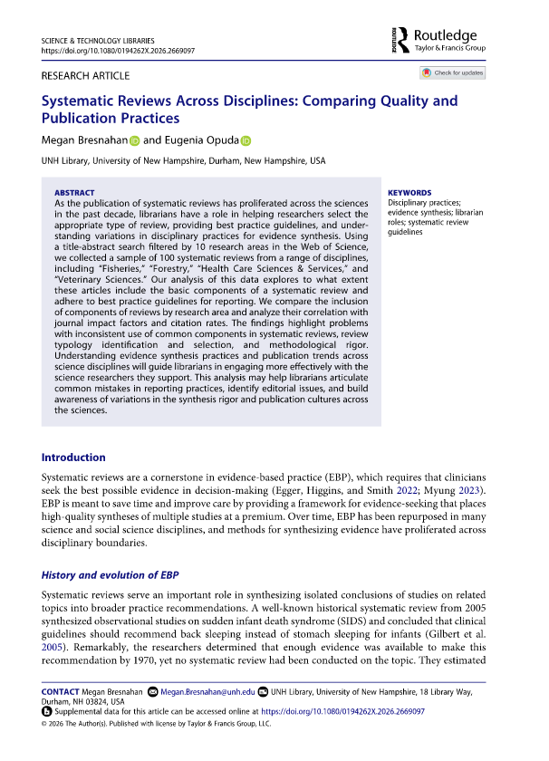 biblioGetafe's tweet photo. 🧐Aunque en el título aparezca “systematic review” no garantiza rigor. Hay que mirar métodos, no solo el título.
📚Un estudio compara revisiones publicadas en 10 áreas y encuentra una gran variabilidad en calidad y transparencia.
doi:10.1080/0194262X.2026.2669097 https://t.co/loESNTPIaM