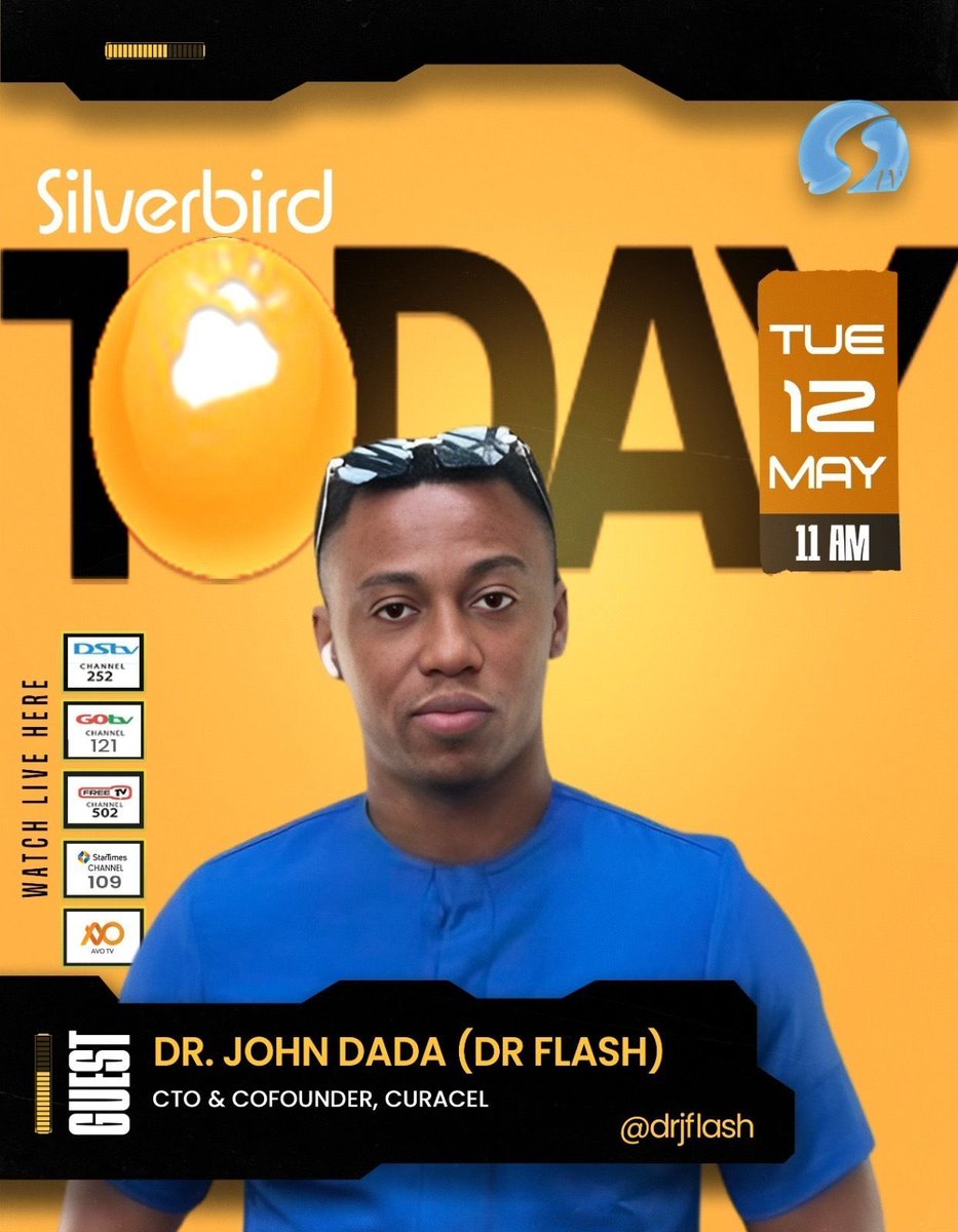 curacel's tweet photo. Beyond the hype is where the real work happens.

Our CTO @drflash360 is live on @SilverbirdTV Today at 11 AM, talking AI, healthcare, insurance, and building real tech talent in Nigeria.

📺 DStv 252 | GOtv 121 | FreeTV 502 | StarTimes 109 https://t.co/wc854TDaWW