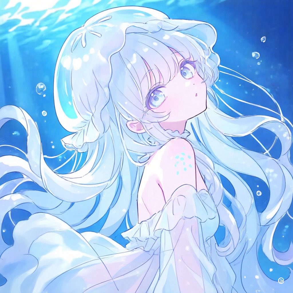 くらげさん #AIイラスト #フリーアイコン #フリーイラスト