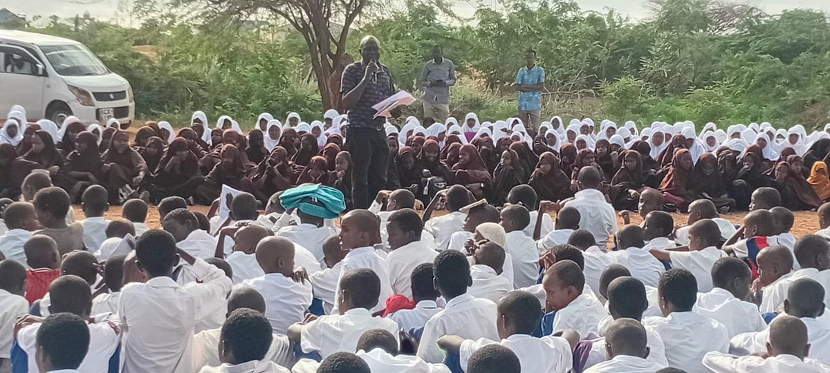 NCPD_Kenya's tweet photo. Duse Primary School Pupils Lead the Way in Environmental Conservation and Healthy Living in Mandera County!!
At Duse Primary School in Mandera County, young learners are proving that meaningful change can begin with simple actions like washing hands, keeping the environment clean, and speaking up for healthier communities.
The North Eastern Regional Population Office of the @NCPD_Kenya held a vibrant School Health Talk at Duse Primary School under the theme, “Taking Care of Our Environment for Better Health.” 
The session brought together pupils and teachers in a shared mission to promote environmental conservation and Water, Sanitation and Hygiene (WASH) practices among learners.
But this was more than an ordinary school talk.
Through informative poems, songs, and lively discussions, pupils took center stage passionately sharing messages about proper waste disposal, handwashing, sanitation, and the importance of protecting the environment. 
In many communities, preventable illnesses linked to poor sanitation and environmental neglect continue to affect children’s health and school attendance. 
By equipping learners with knowledge and practical habits early, schools become important spaces for shaping healthier futures.
Speaking during the event, the Regional Population Coordinator North Eastern Region, Mr. Bernard Kiprotich, @benah2011
emphasized the importance of maintaining clean surroundings both at school and at home.
He noted that environmental conservation and good hygiene practices are not only essential in preventing disease but also in creating safer and more conducive learning environments for children.
Teachers, led by Mr. Adan Mohamed, praised the pupils for their active participation and encouraged them to continue spreading positive messages on hygiene and environmental care beyond the school compound and into their homes and communities.
The health talk is part of NCPD’s ongoing health promotion and advocacy initiatives aimed at increasing awareness on environmental conservation, sanitation, and healthy living among school-going children across the region. The initiative seeks to empower learners to become ambassadors of positive health behaviour influencing their peers, families, and wider communities.
As NCPD continues to expand similar sensitization programmes across schools in the North Eastern Region, school management teams are also being encouraged to strengthen environmental and health clubs to sustain positive behaviour change and foster collective responsibility in keeping communities clean and healthy.