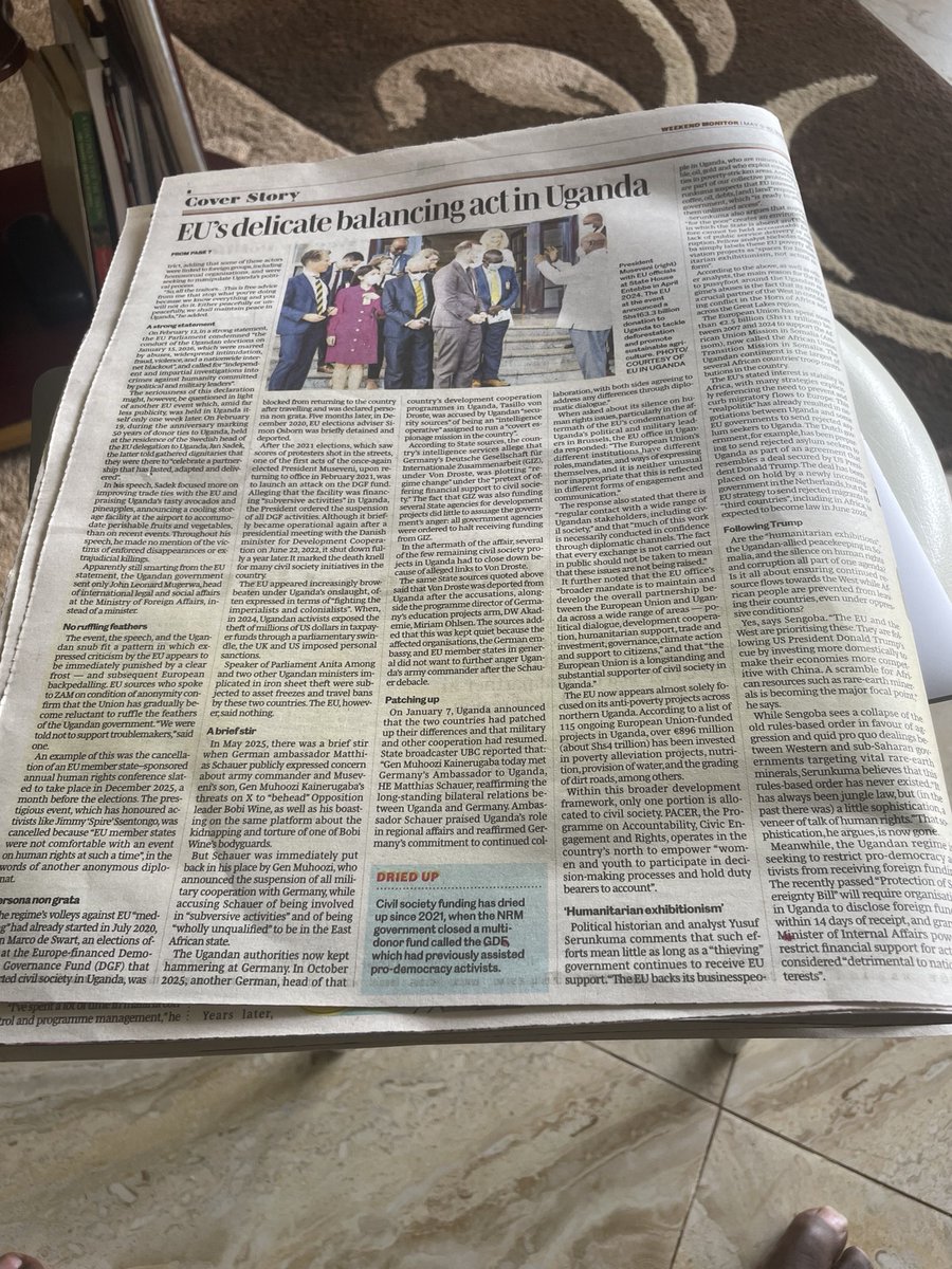 ZAMBureauAfrika's tweet photo. According to Ugandan friends, many copies were bought when the Monitor daily published our https://t.co/Jn2RoQibye. The EU still seems intimidated by the regime, but at least our colleagues in journalism are brave! https://t.co/pumv34xI6N
