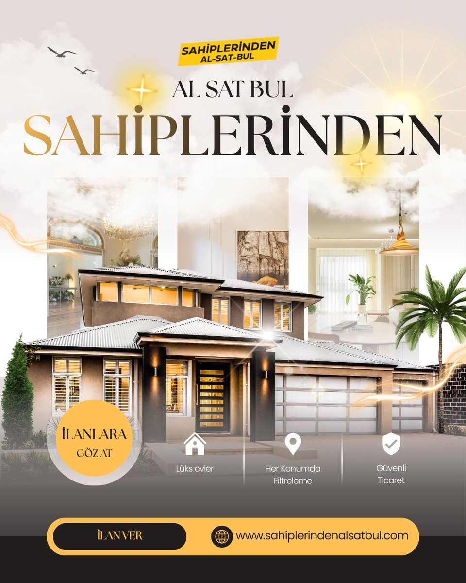 alsatbulcom's tweet photo. Emlak dünyasında yeni nesil deneyim! 

📍 Her konumda filtreleme 
💎 Lüks ev seçenekleri
 🛡️ Güvenli ticaret

Hayallerindeki evi bulmak veya hemen ilan vermek için: 

👉 https://t.co/A5AIV3jeuU

#Emlak #Sahibinden #LüksEv #Gayrimenkul #Fırsat https://t.co/zUYlCahUsW