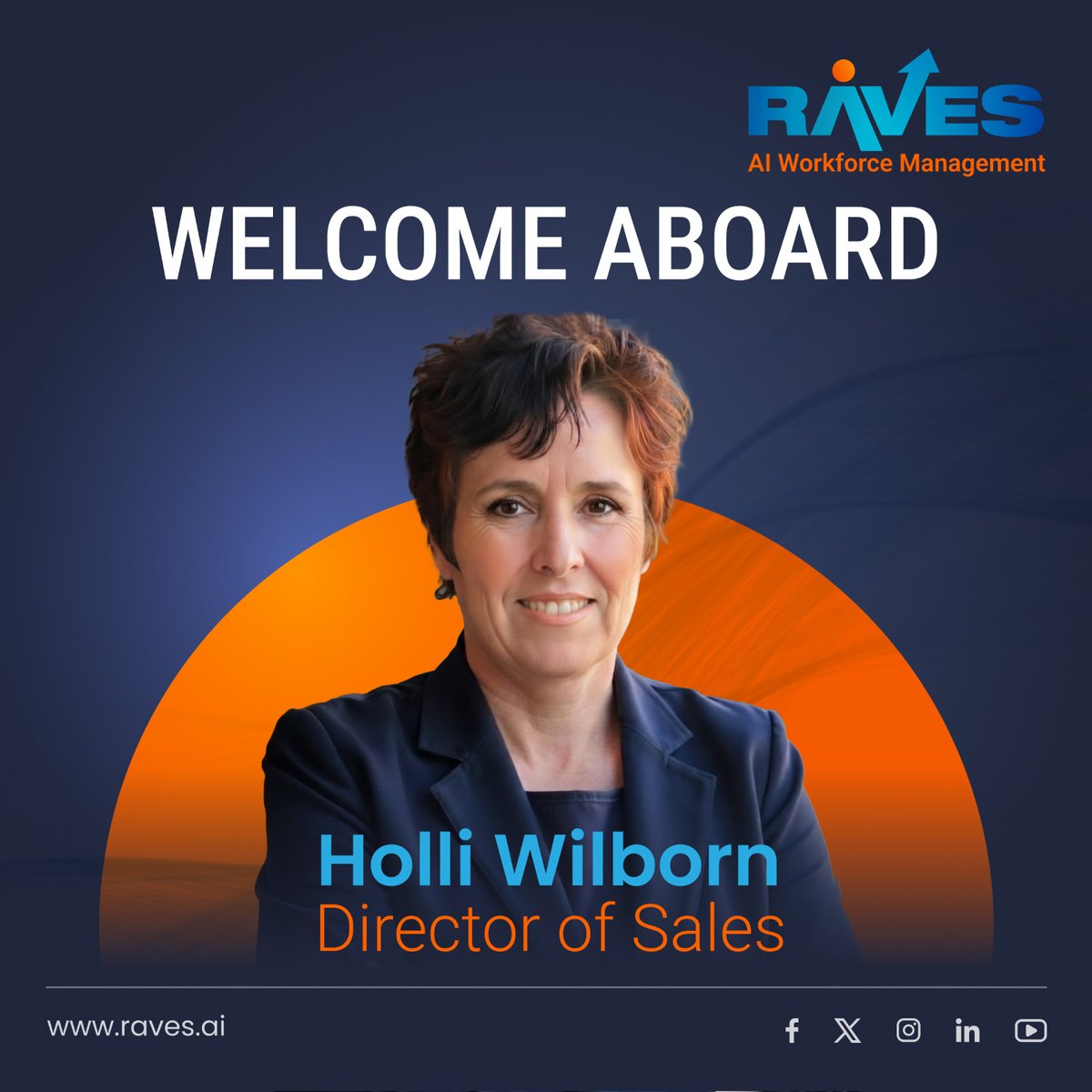 168277RAVES's tweet photo. 🚀 Welcome aboard Holli Wilborn, our new Director of Sales at RAVES AI Workforce Management! 💼✨ Excited to grow, innovate, and achieve new milestones together. Join us in welcoming Holli to the team! 🤝🌟 #WelcomeAboard #RAVES #Leadership https://t.co/1fuLDphVU8