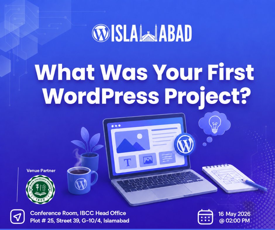WordCampIsb's tweet photo. Every WordPress journey starts somewhere.

Maybe it was a blog, a client website, an e-commerce store, or just a random test site you built while learning.

Tell us in the comments:
What was your first WordPress project?

#wcisb #wcisb26 #WordPress #WordPressCommunity #Islamabad https://t.co/9WGnB6aFh8