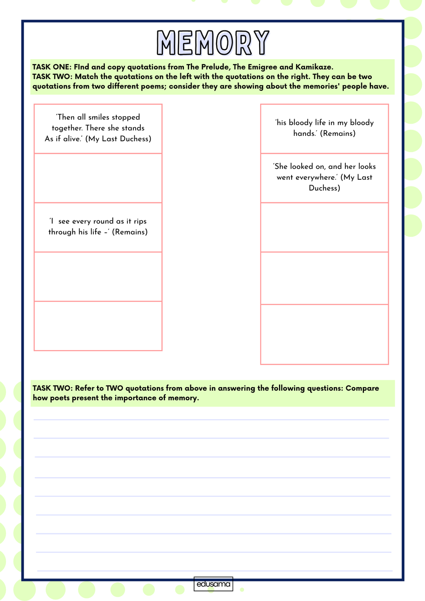 mrs_chudasama's tweet photo. 👀Revising Power &amp; Conflict Poetry?👀
AQA Power and Conflict Poetry Pairing Quotations https://t.co/hq22kOILAa 

🖇️#Scaffolded Tasks
📎#Themed activities
🖇️#Quotations extracted
📎#Exam practice
🖇️Guidance provided 
📎SO MUCH MORE!

#Poetry #English #TeamEnglish #EduTwitter #AQA https://t.co/8IqYcuH9Am