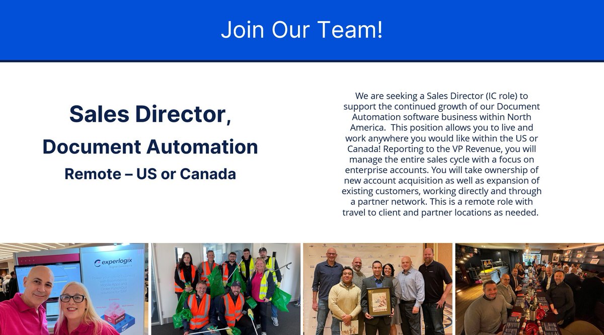 experlogix's tweet photo. We’re hiring 😀

Experlogix is looking for a Sales Director (IC) to help drive growth for our Document Automation business across North America. This is a remote role open to candidates in the US or Canada.

Apply today 👇
https://t.co/oliccv7Ec5 https://t.co/uXz7JbZFjG
