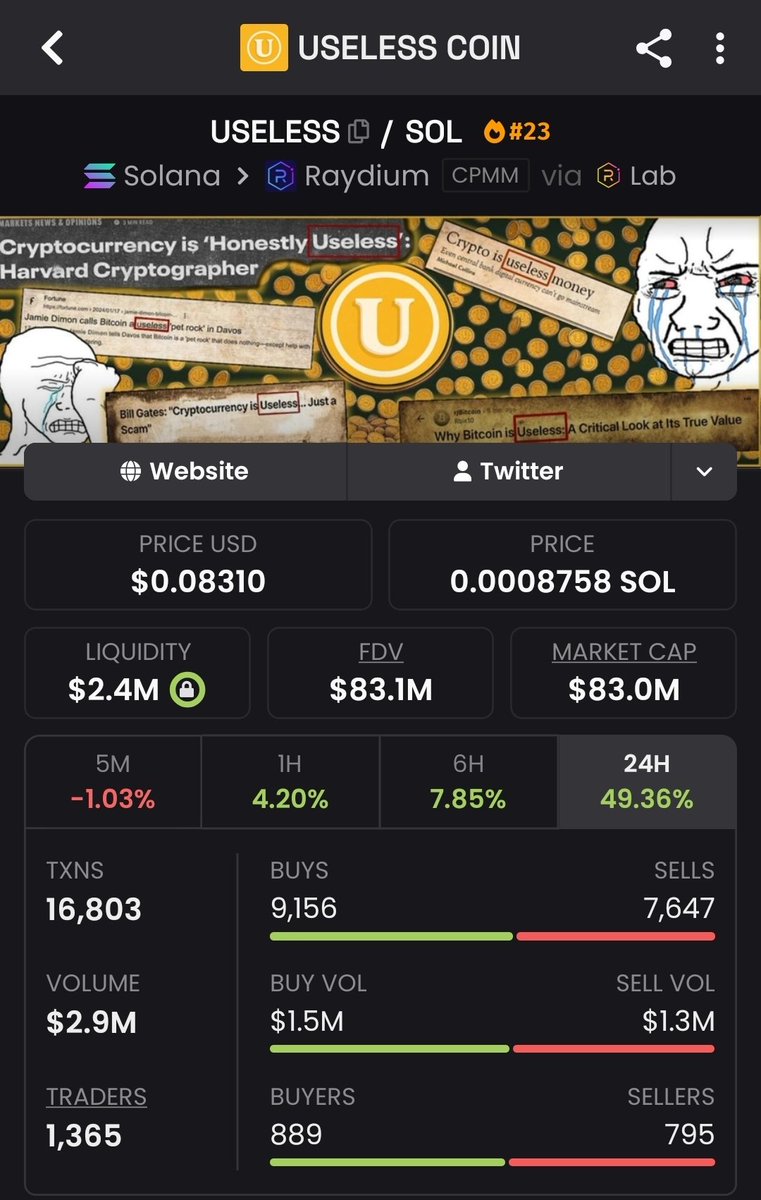 idrawvibes's tweet photo. This is just the warm up... Nothing to see here $USELESS https://t.co/ENNEpQpYXm