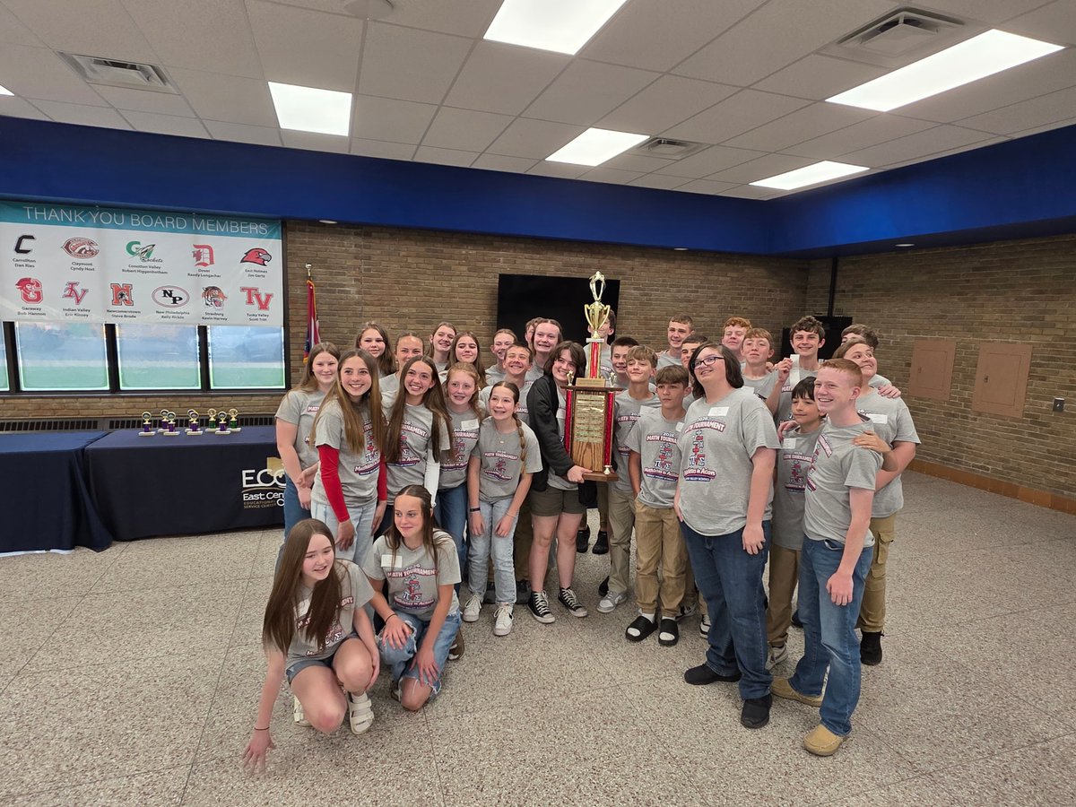 ecoesc's tweet photo. More than 750 students from 13 districts put their math skills to the test at the East Central Ohio ESC's 2026 Math Tournament! Congratulations to all competitors and to Indian Valley for taking home the John Evanosky Memorial Trophy. 

Read more: https://t.co/jvWPyfHjmo https://t.co/Edm1EHtTUU