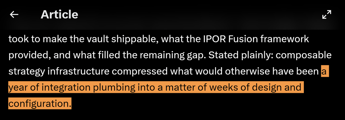 DarrenCamas's tweet photo. Yes. This.

"a year of integration plumbing compressed into weeks of design and configuration"

Builder feedback on Fusion infra. Composability compounds. https://t.co/TJKC5mMezM