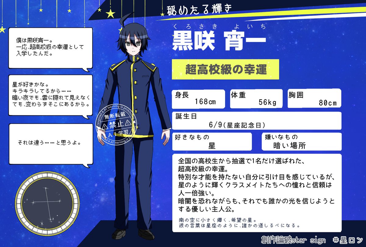 メロロン（必読⭐︎プロフィール） 星ロン 🆕キャラクタープロフィール 1/4 🌟黒咲 宵一 🛹芦矢 駆 🎓伊崎