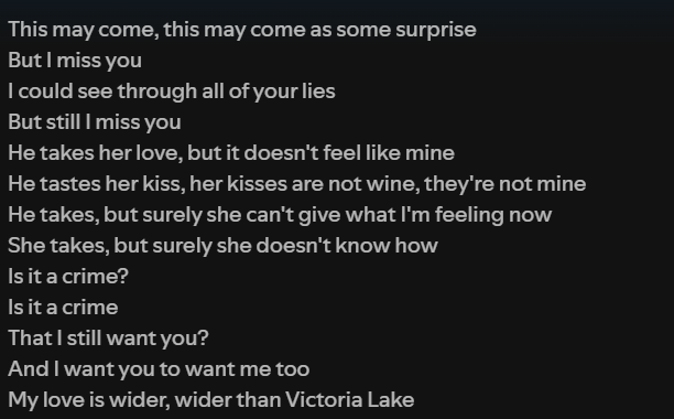 jaasperyams's tweet photo. @surfjerk Dont have a playlist but Is It a Crime by Sade 💥replace Victoria to Lovers Lake https://t.co/VCZisRVvn3