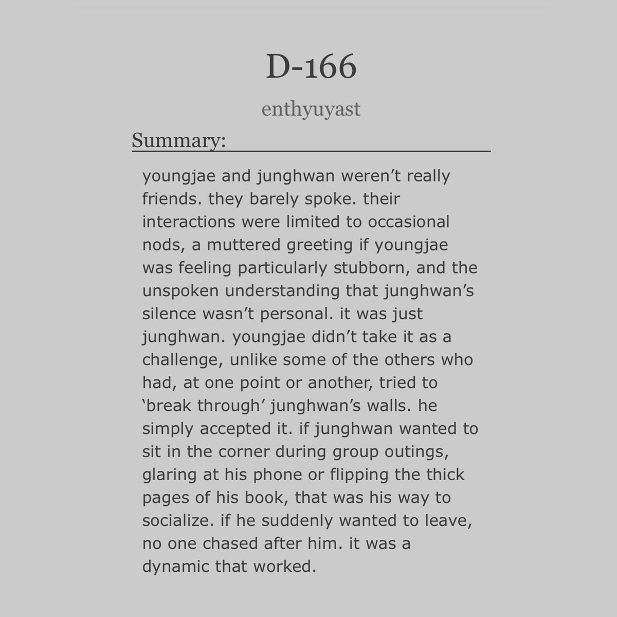 enthyuyast's tweet photo. D-166

- 닏재 / nidjae au
- strangers to friends to lovers
- 🔞, dominant bottom
- on going: 1/6, daily update
- freaks falling in love

(check on tags before reading)

🥛🍞 : https://t.co/qicIZMEPqb https://t.co/gg6cPSDsfr