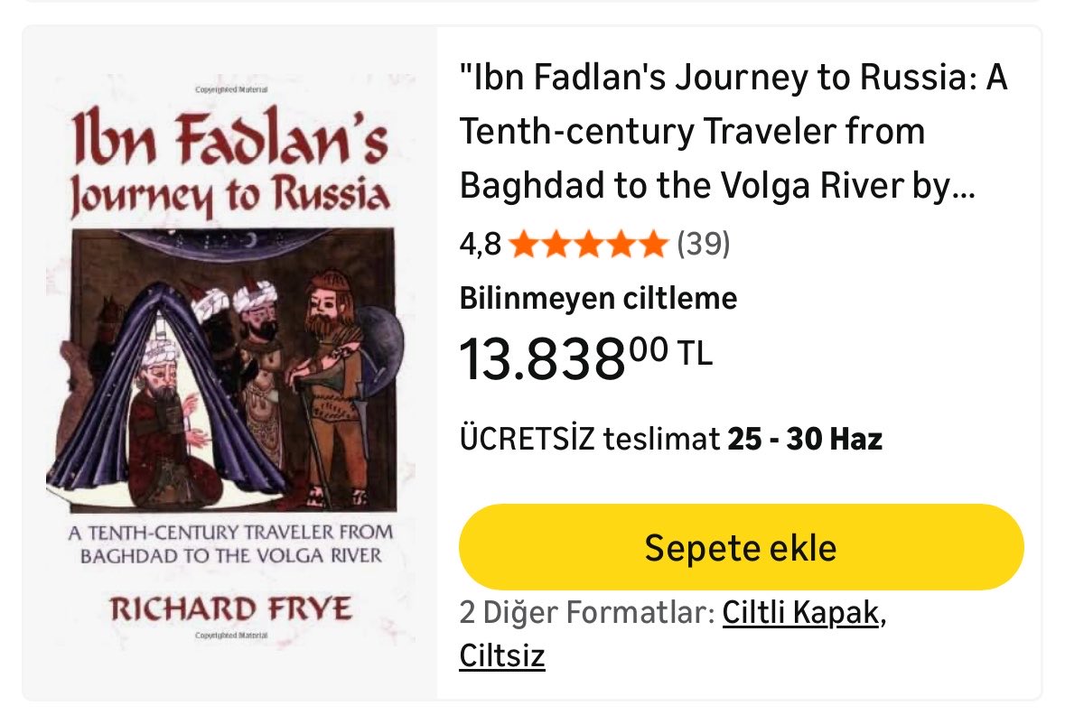Fadlan'ın seyahatnâmesinin Brezilya Portekizcesi, İngilizcesinden