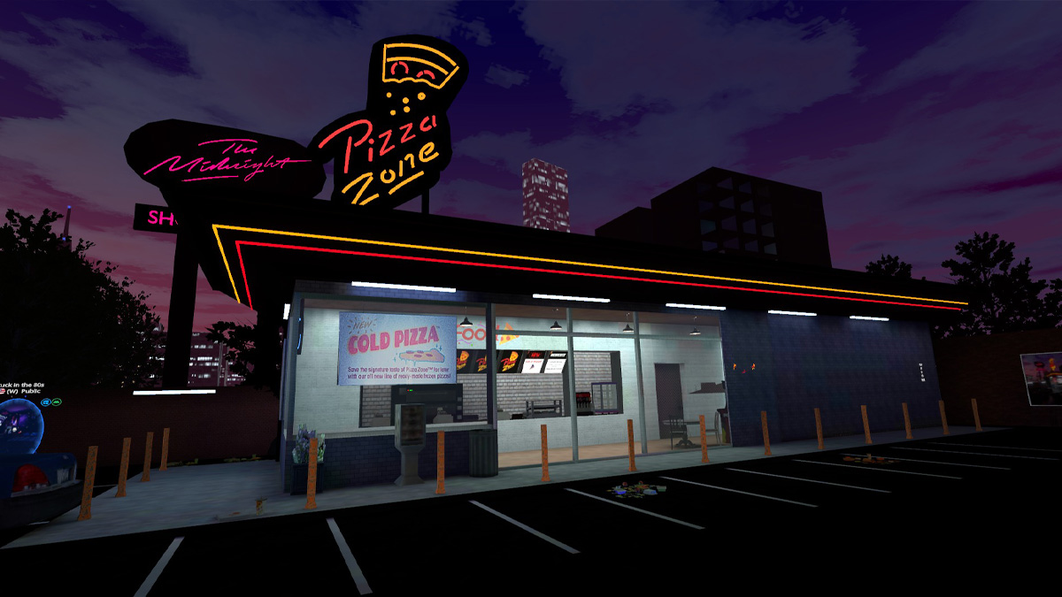 GeekJack_VR's tweet photo. Late night slices, glowing signs, and that weirdly cozy feeling only VRChat pizza spots have! 🍕✨

Stumbled into Pizza Zone and ended up staying way longer than planned 😆 Invite your friends for a slice!
Available on Quest!

Pizza Zone - Public
@MillerPC_

 #VRChat_world紹介 #GeekJack_VR