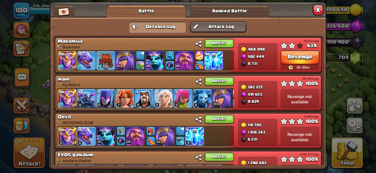 AlanAsh777's tweet photo. @ClashofClans Why someone attacks me with 50 super witch https://t.co/Ebyyf6Stx8
