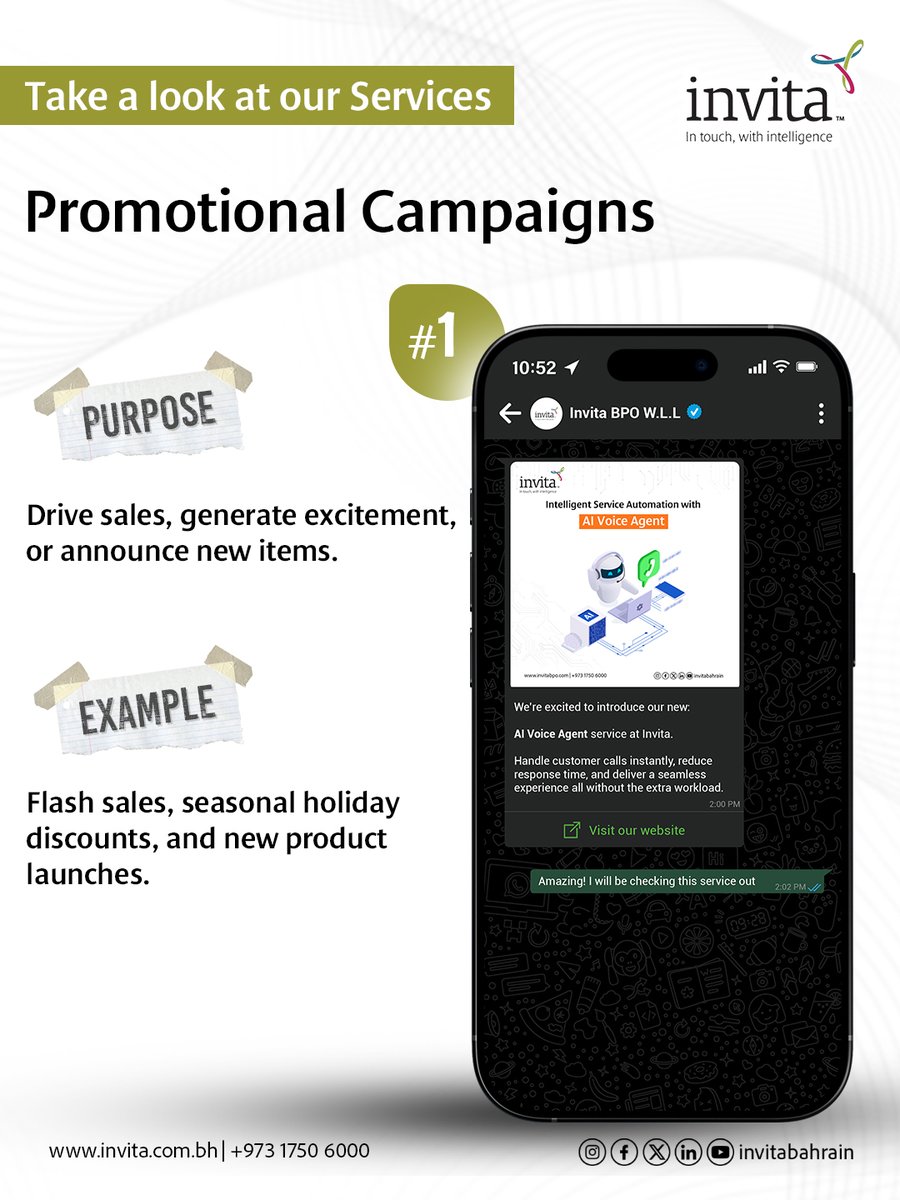 InvitaBahrain's tweet photo. Reach your clients instantly with WhatsApp campaigns and mass messaging. Achieve faster communication, better engagement, and real results.

To learn more, call us today on +973 17506000 or visit https://t.co/WJSY2PeR4Y for more details. https://t.co/CkR3SL0DM5