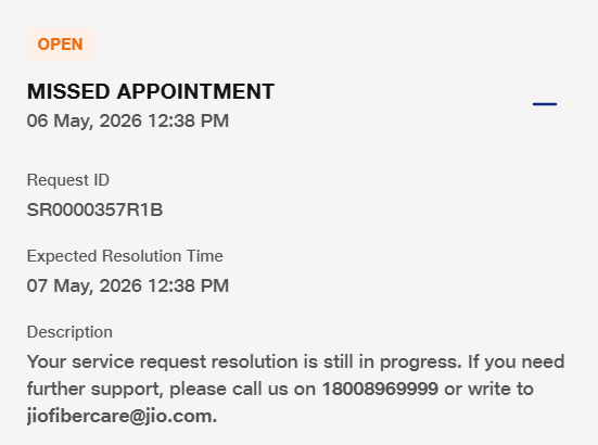 sugantaj29's tweet photo. @JioCare No solution very bad https://t.co/VYYNCW3lT7